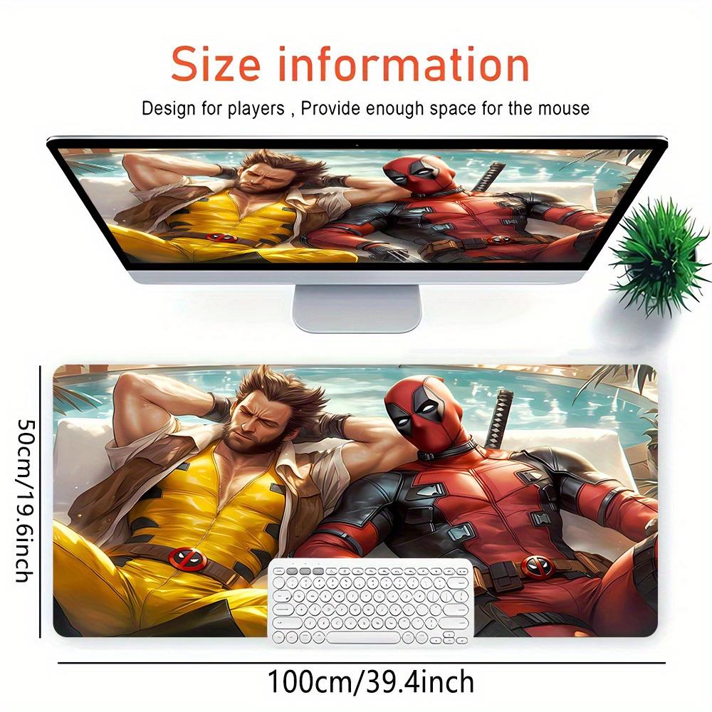 Large Multi-Size Non-Slip Rubber Base Deadpool, Wolverine, Friendship Mouse Pad, Stitched Edges Keyboard Desk Mat for School, Office, Home,