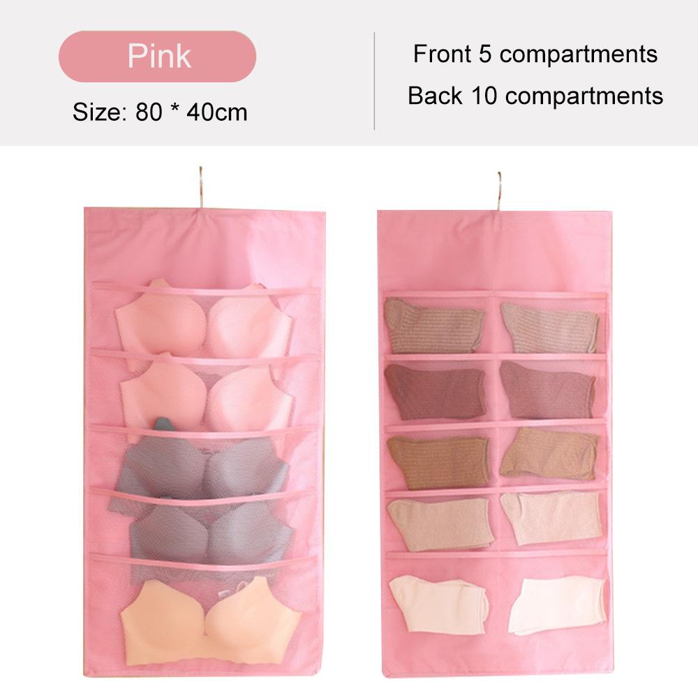 Двусторонняя подвесная сумка, складная сумка для хранения одежды, прозрачные носки, бюстгальтер, вешалка для нижнего белья, сумки-органайзеры для гардероба