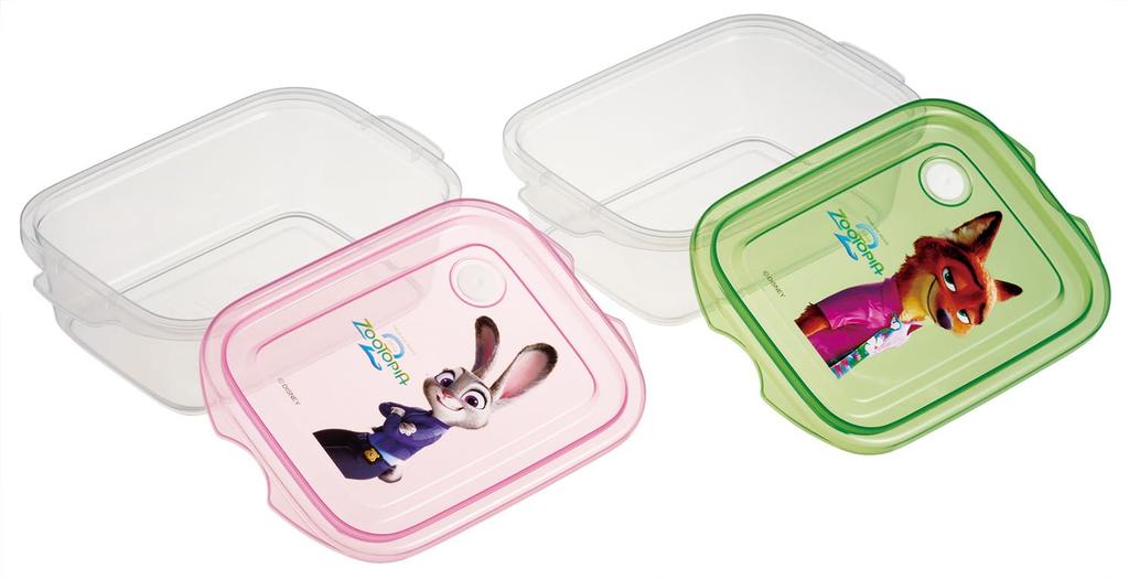Skater Sealable Made in Set of Disney Zootopia Containers, 500ml, Japan, 2, 2, FCN2W-A
