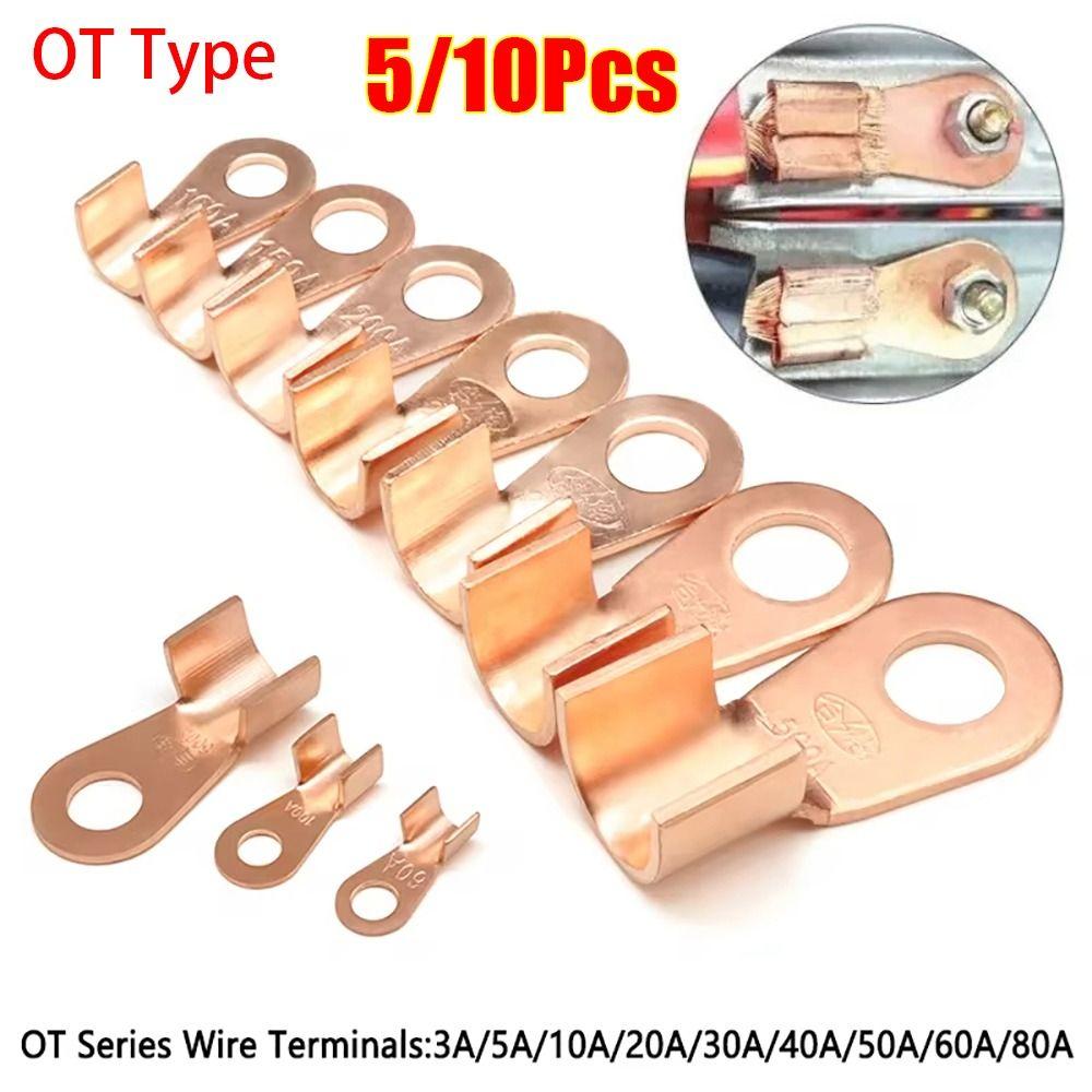5/10Pcs Copper OT Wire Nose Terminal Crimp OT Type OT Lugs Ring Crimp Electric Accessory