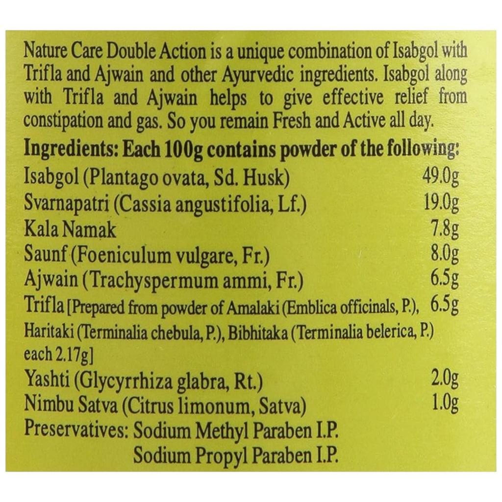 Dabur Nature Care Double Action Isabgol With Trifala And Ajwain For Constipation Relief & Digestive Wellness 100g Pack Of 2