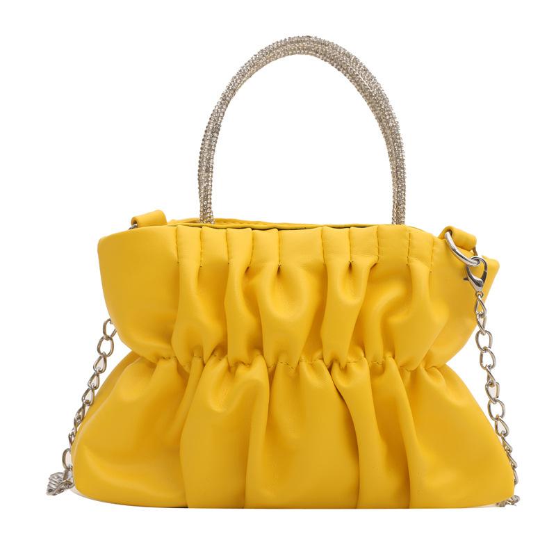 2024 весна и лето новая нежная мода плиссированная цепочка маленькая сумка конфетного цвета ins плечо сумка через плечо