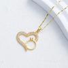 Full Diamond Love Necklace Female Simple Design Versatile Zircon Heart Ring Pendant Clavicle Chain
