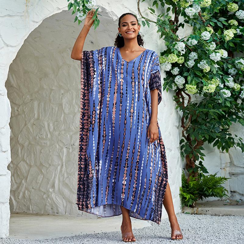 Богемный пляжный кафтан платья для женщин тай-дай летний макси халат летний купальник накидки праздничные купальные костюмы поставка с фабрики большие распродажи
