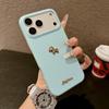 Чехол Apple iPhone 17 Promax Золотой Little Horse, 16 Pro Текстура кожи, 14 Мягкий чехол, iPhone 15 Крышка с большим отверстием