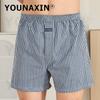 Men's Cotton Boxer Briefs High Waist Casual Plaid Pajama Shorts Plus Size Big Underwear Home Sleep Bottoms M L XL 2XL 3XL