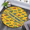 Custom Name,Truck Ribbon Label Doodle Series pattern round rug,Carpet Rug for Living Room Bedroom Playroom ,Non-slip Floor Mat,Holiday Gifts and Birth