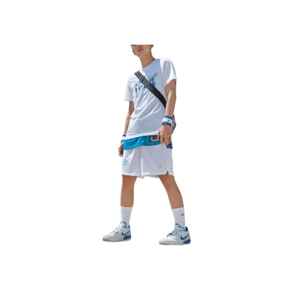 Jordan Lace Breathable Solid Color Five-Point Sports Shorts Men Shorts White FN5859-100