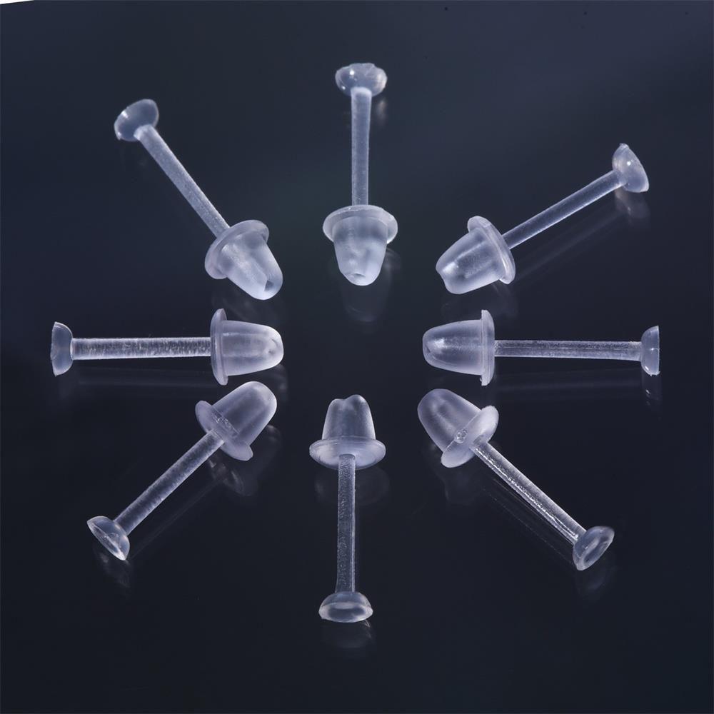 Transparent Jewelry Findings New Plug Earring Rubber Earring Back Stoppers Ear Post Nuts
