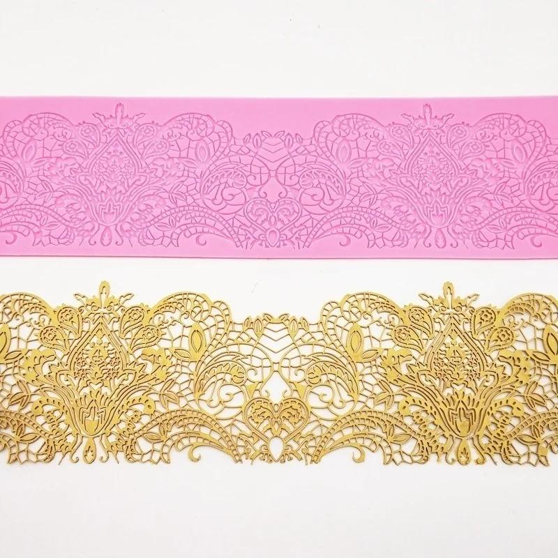 Новая силиконовая форма для кружева, форма для печати кружева, инструмент для DIY выпечки шоколада, помадки (Случайный цвет)