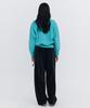 WNDERKAMMER Damage V-Neck Sweatshirt_Mint