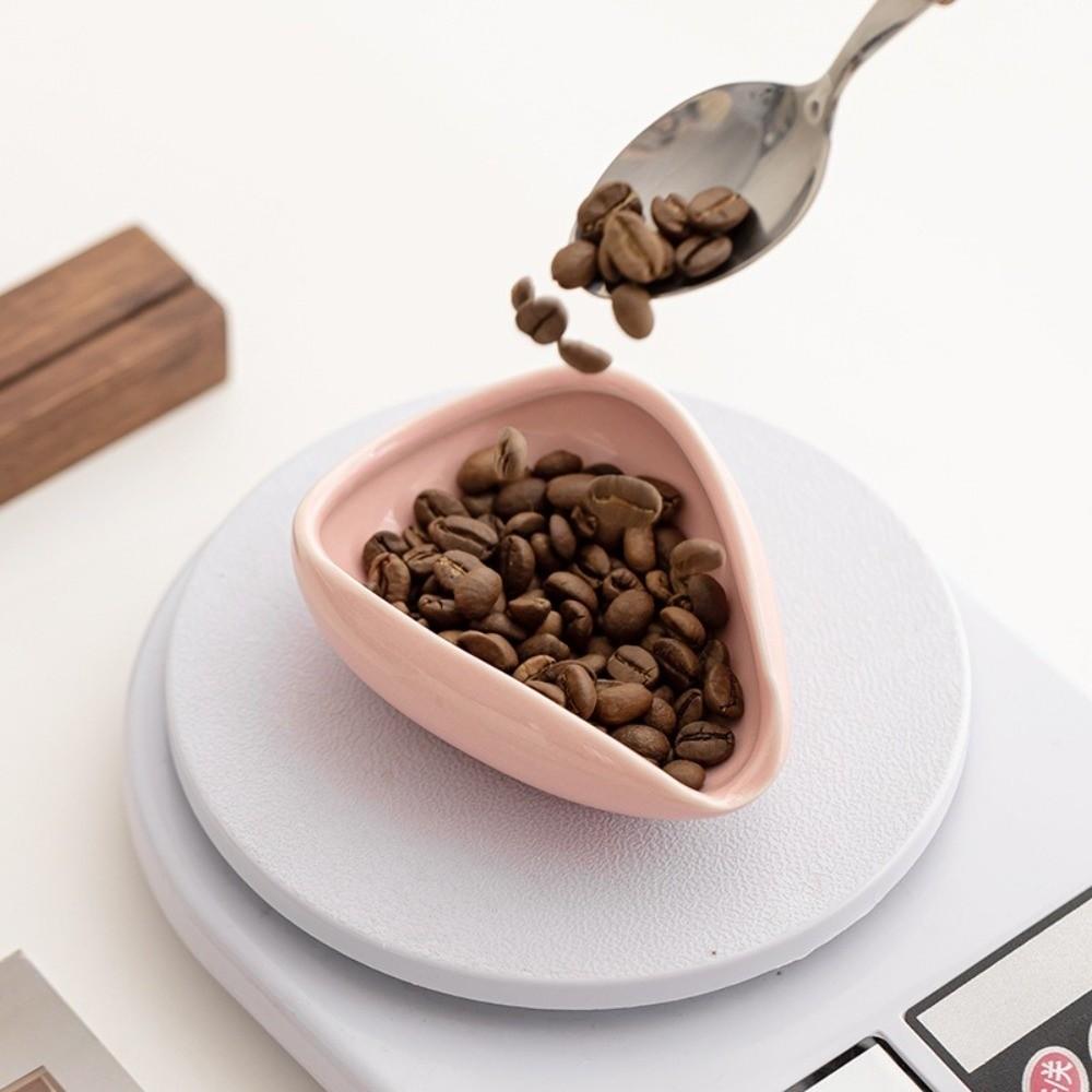Solid Color Coffee Dosing Tray Ceramic Espresso Bean Scoop Tea Coffee Accessories
