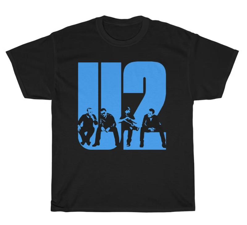 U2 Band Unisex T-Shirt Black Short Sleeve