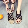 Fashion Hemp Sandals Women Summer 2024 Flat Beach Sandals Heels Women Casual Platform Shoes Slip-On Outdoor Platform Designer Sandals
