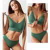 Underwear Women's Small Chest Gathered Thin Section No Steel Ring Large Size Sports Camisole Triangle Cup Bra Set