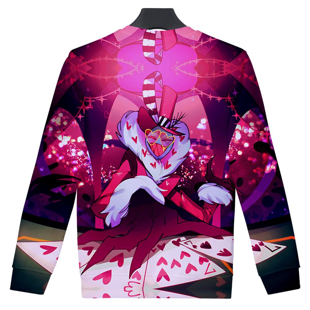 Women Men's Hazbin Hotel Anime Print Hoodies Round Neck Hooded Sweatshirts Man Travel Pullover Male Top Streetwear Outdoor Tracksuit