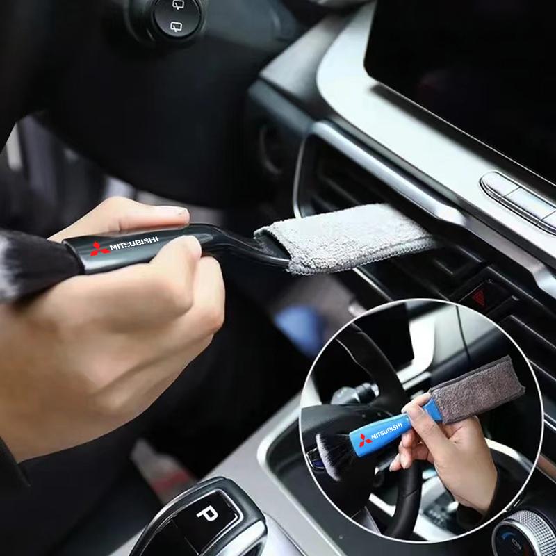 cxfnzt1 2 In 1 Double-Head Car Dust Tool Cleaning Brush Accessories For Mitsubishi Eclipse Lancer Outlander Pajero ASX Colt I200 Ex Star