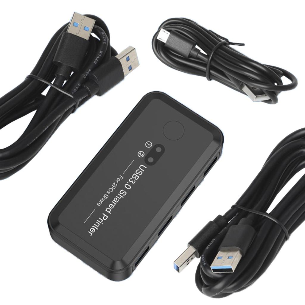 USB3.0 Hub Switcher 2-Input 4-Output Printer Sharing Device Dual Computers Share
