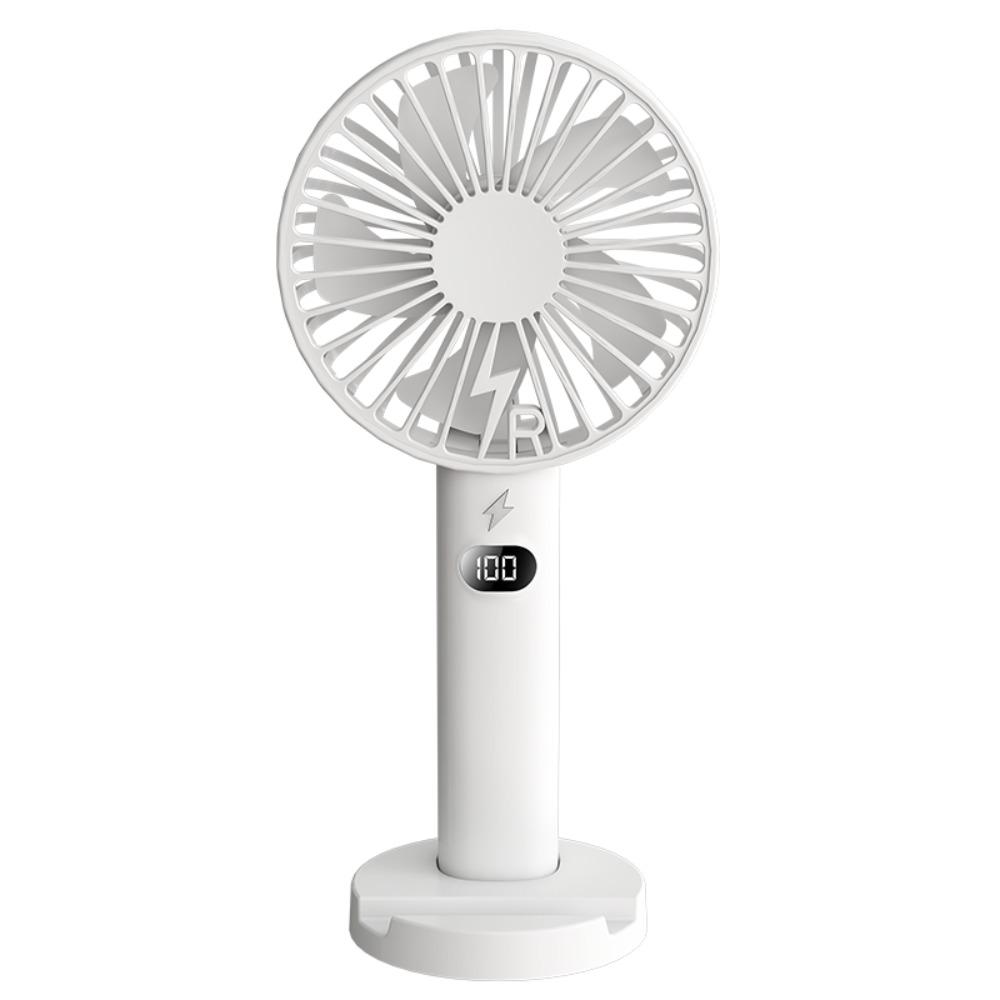 Handheld Mini Fan With Phone Holder LCD Display Desk Fan Portable Charging Fan