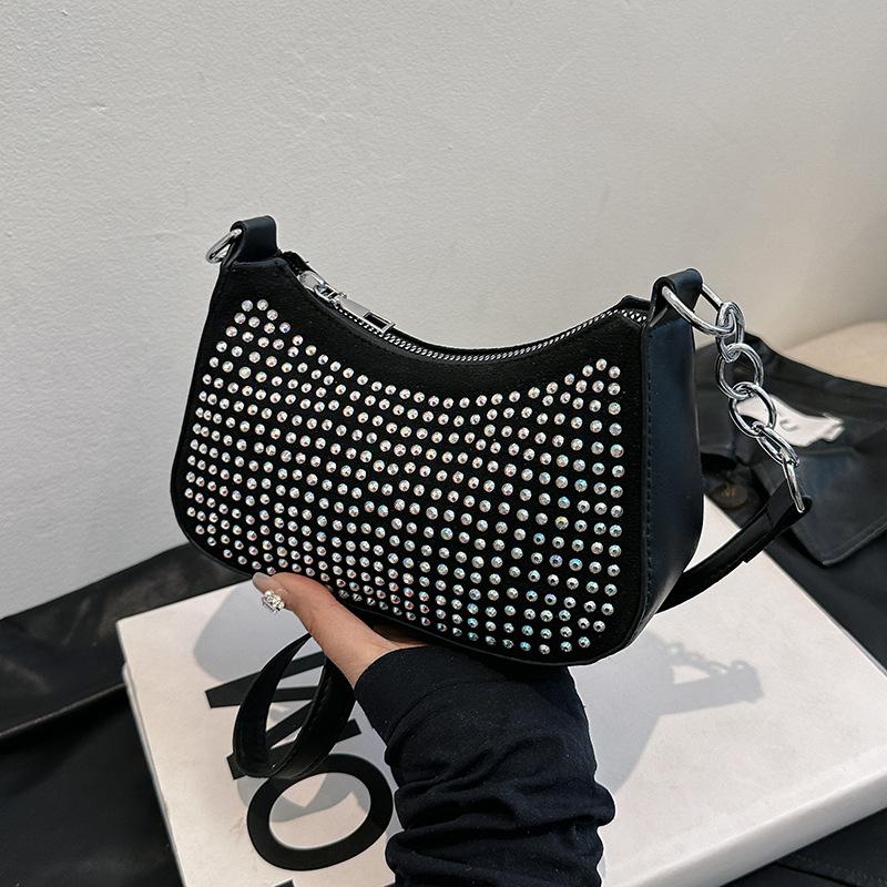 Горячая бриллиантовая модная сумка через плечо женская весенняя универсальная сумка подмышкой маленькая квадратная сумка женская