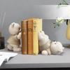 "Healing Bear Book Holder: Small Ornament for Living Room, Porch, TV Cabinet, Home Decor, Children's Room, Study, Desktop Book Stand"