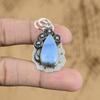 Распродажа ко Дню матери Натуральный голубой опал Оуайхи Жена Подвеска ручной работы Серебро 925 пробы