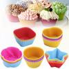 6/12PCS Silicone Muffin Mold Round Muffin Cup Heart Cake Baking Mold Kitchen Cooking Supplies Cake Decorating Tools