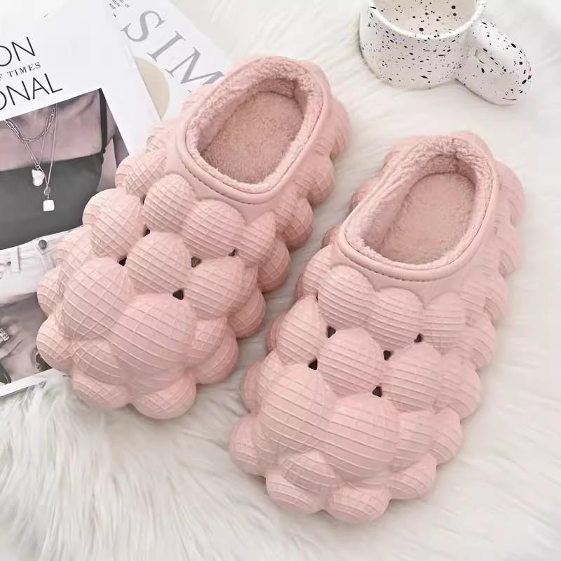 Трансграничные Нескользящие Теплые Хлопковые Тапочки Личи - Водонепроницаемый Дизайн Виноград Арахис Пузырь