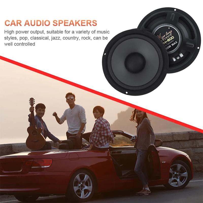 Автомобильный тюнинг Аудиодинамик Тяжелый Средне-низкочастотный Ультратонкий Модифицированный Динамик Рупор 6 дюймов 600 Вт 2-полосный Полный диапазон Частот Автомобильный