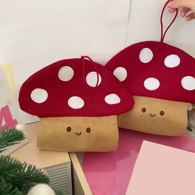 Unique Fabric Mushroom Wall Mounted Tissue Dispenser for Bathroom Kitchen or Office Storage Solution Daily Use