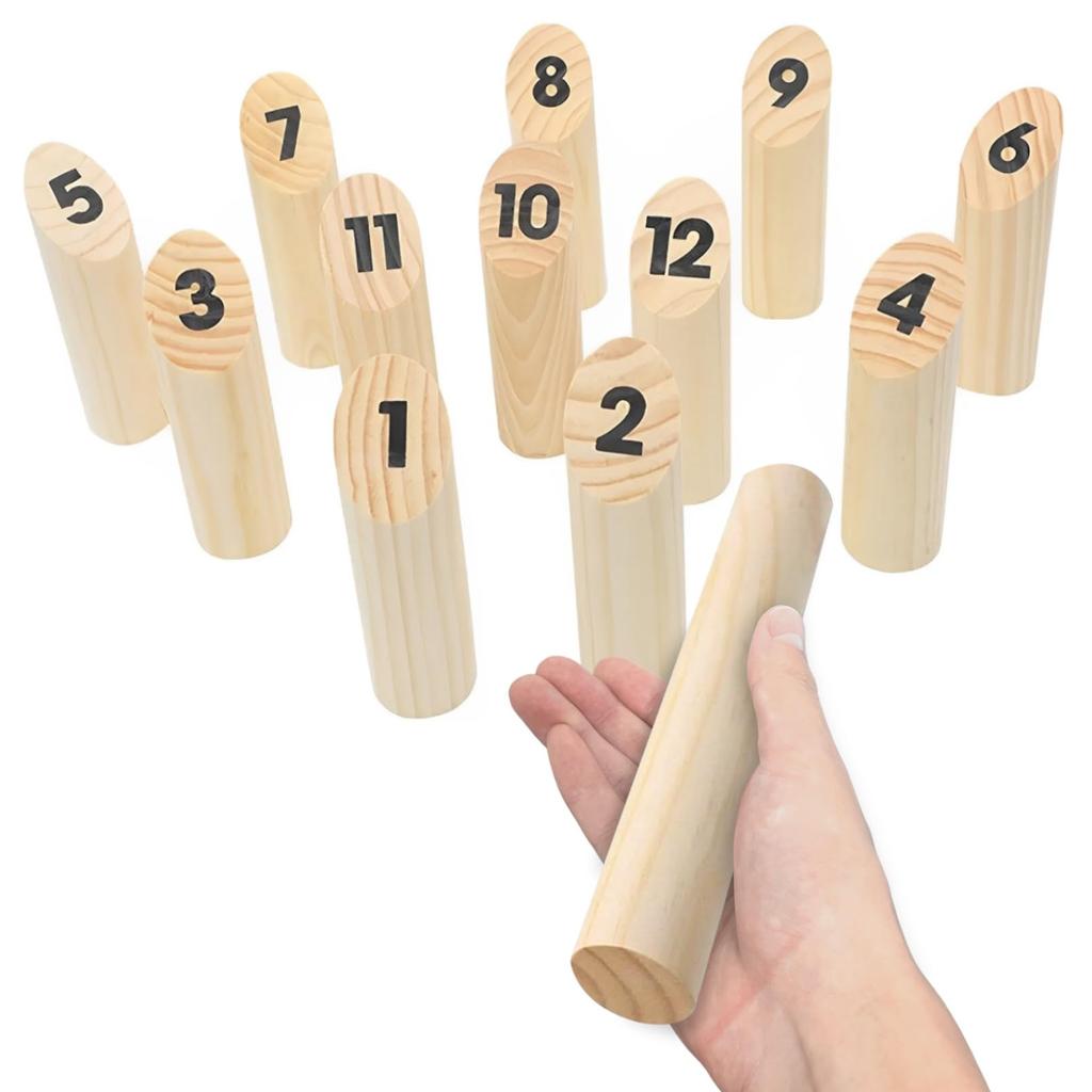 Heizi Mölkky Mini Outdoor Mölkky Camping Outdoor Play Kids' Party Wooden Game (Mölkky Only)