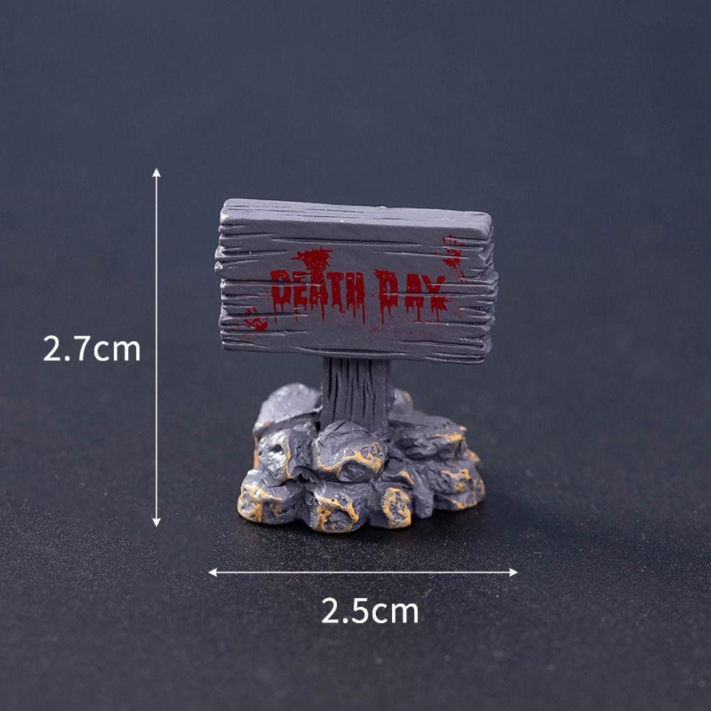 Creative Cartoon Halloween Small Ornaments DIY Resin Craft Tombston Ornaments Mini Resin Festival Ornaments Home