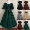 Women's Solid Color Vintage Drawstring One Shoulder Dress Beautiful Elegant Performance Dresses