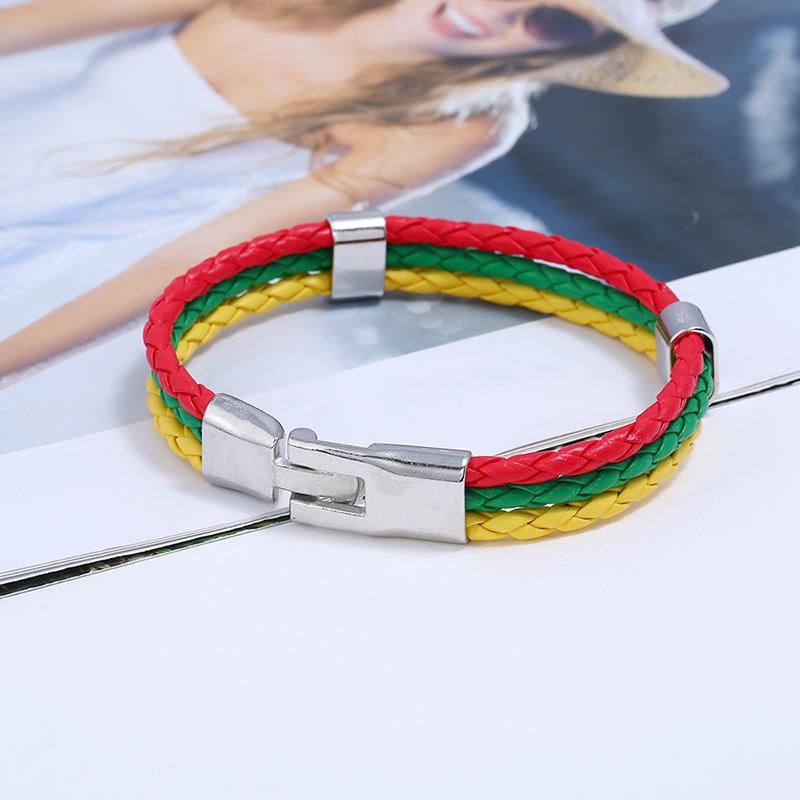 Браслет из плетеной цветной кожи с флагом из искусственной кожи, браслет с кубком мира по футболу, ювелирные изделия ARI