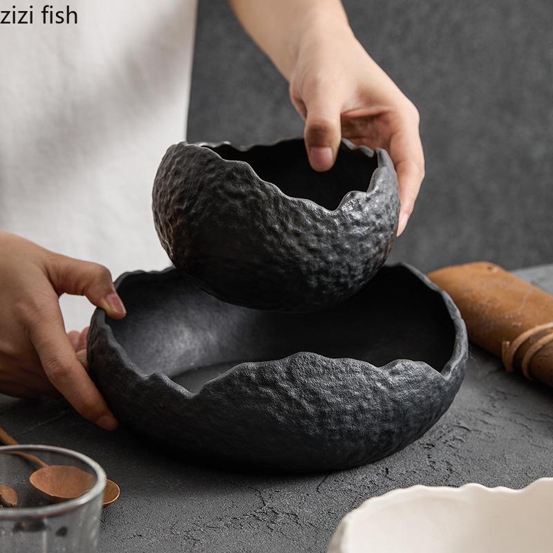 Керамическая суповая миска Нестандартные глубокие миски Фруктовая тарелка Салатницы Десертная миска Обеденная тарелка Блюдо для димсамов Тарелки для сашими Поднос для закусок