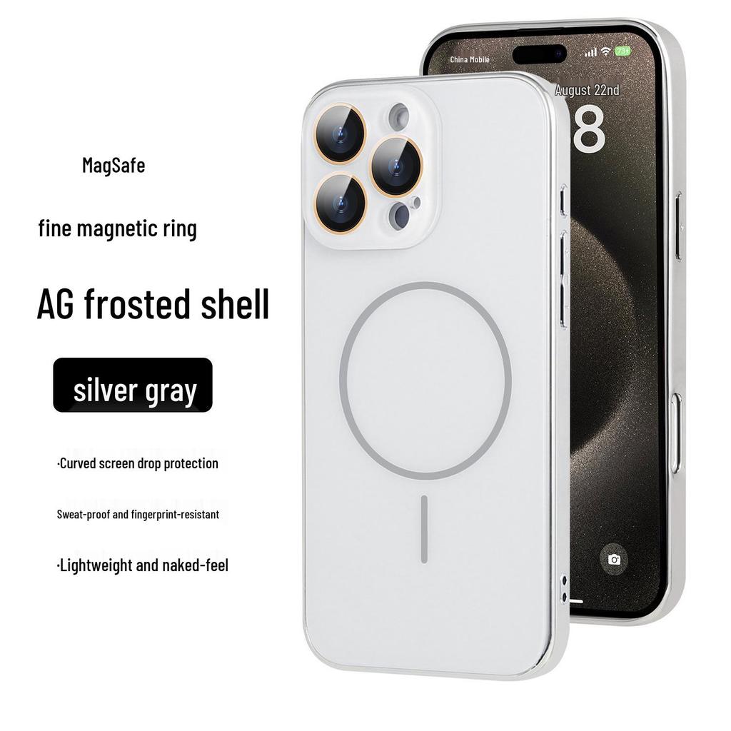 Магнитный чехол-кольцо Apple 16 Pro Max, матовый, с гальваническим покрытием, мягкий защитный чехол