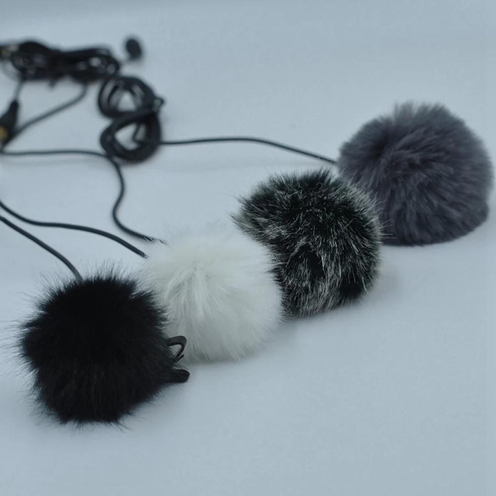 Comfortable Outdoor Black Soft Furry Wind Muff Lavalier Lapel Mic Windscreen Microphone Windshield
