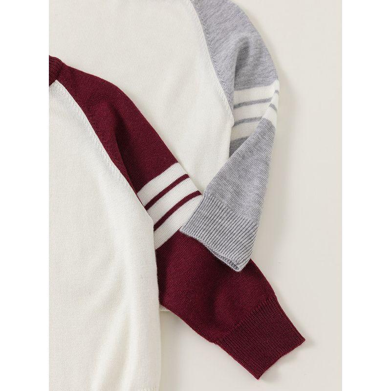 Insbobo Color Matching Spring Girls' Raglan Sleeve Sweater