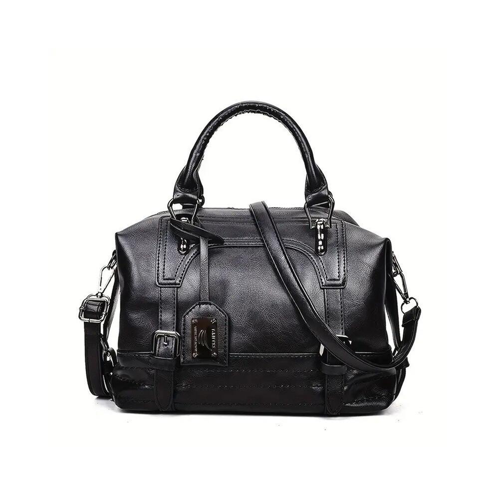 (Black) large Leather Capacity Women Tote Bags Shoulder Single Gifts