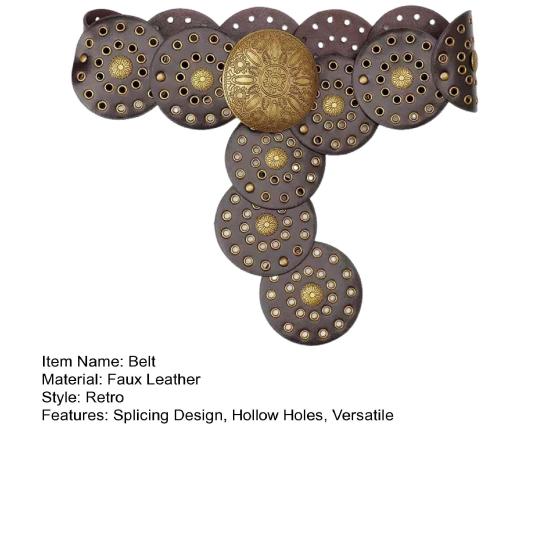 Ladies with Jean Adjustable Size Retro Belt Buckle Wide Belt Fashion