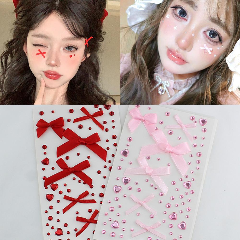 Рождественский макияж наклейки для лица Рождественский макияж лицо Снежная бабочка паста Временное лицо Лицо P M3Z2