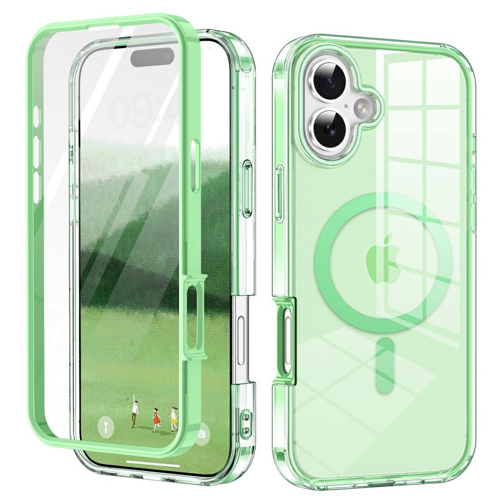 Чехол для iPhone 17, совместимый с MagSafe, прозрачная накладка для телефона из ПК+ТПУ с защитной пленкой для экрана из ПЭТ