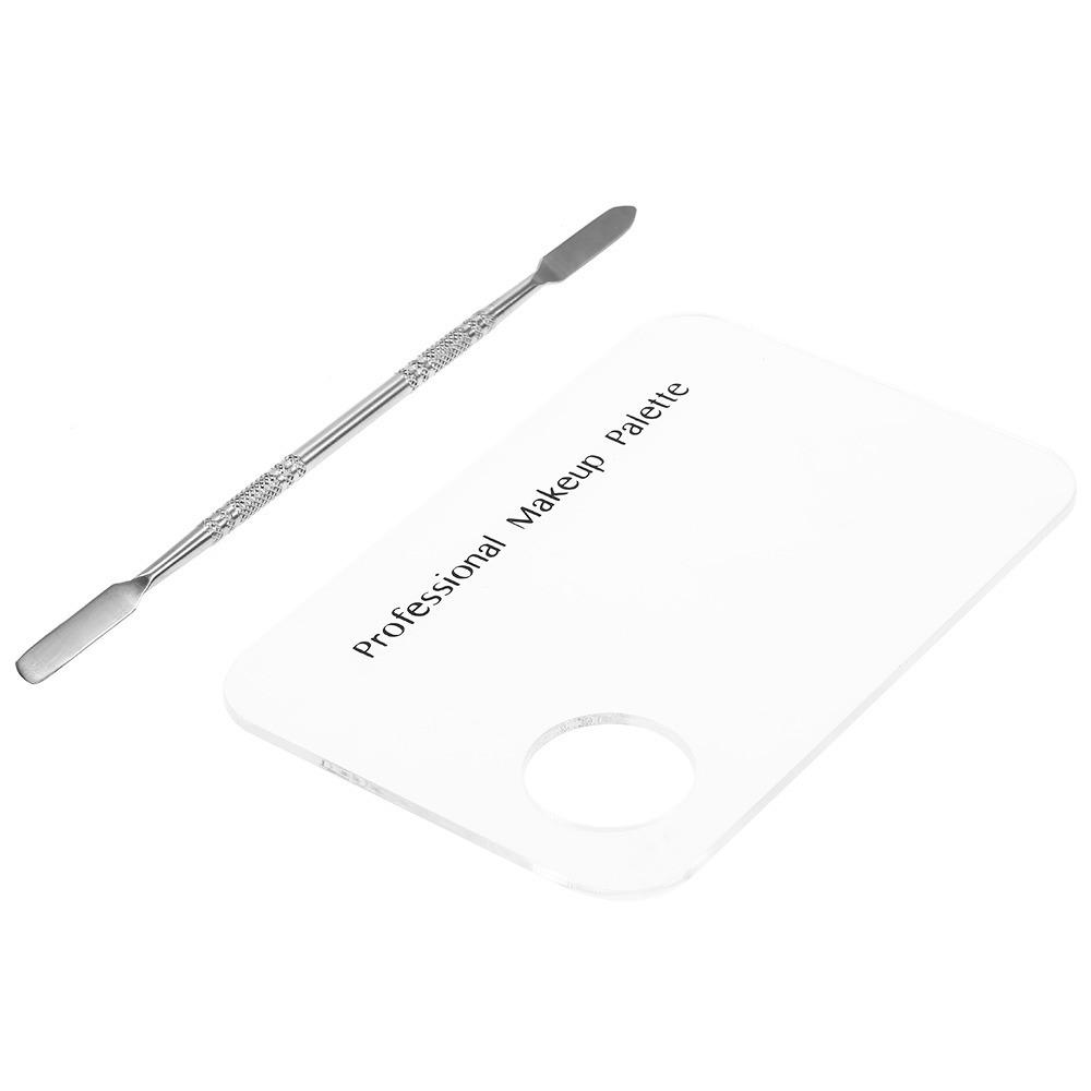 Stainless Steel Nail Art Palette With Spatula Tool Stainless Steel Palette For Pigment Blending