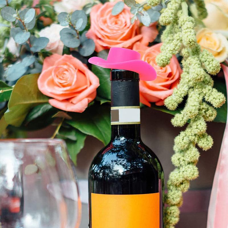 10pcs Plastic Mini Cowboy Hats Bachelorette Drinking Bottle Cap Hen Party Beer Hat Cupcake Decor Birthday Wedding Party Favors