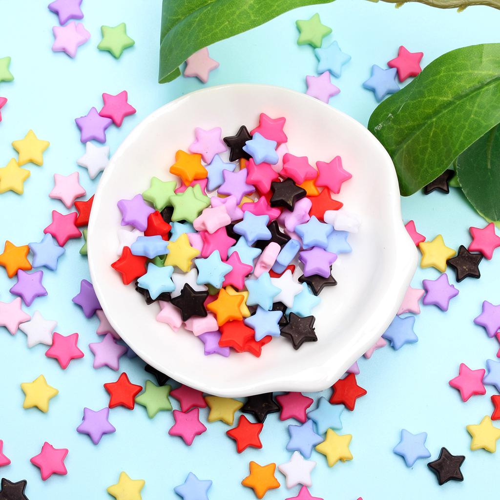 Star Shape DIY Candy Color Jewelry Accessories 200PCS 9mm Acrylic Loose Beads Spacer Findings Tools