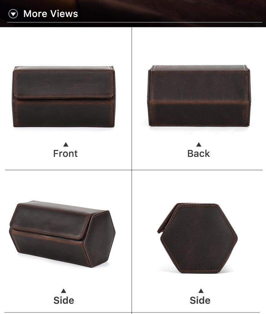 Винтажная коробка для хранения наручных часов из кожи Crazy Horse - Портативный дорожный чехол из натуральной кожи для пар