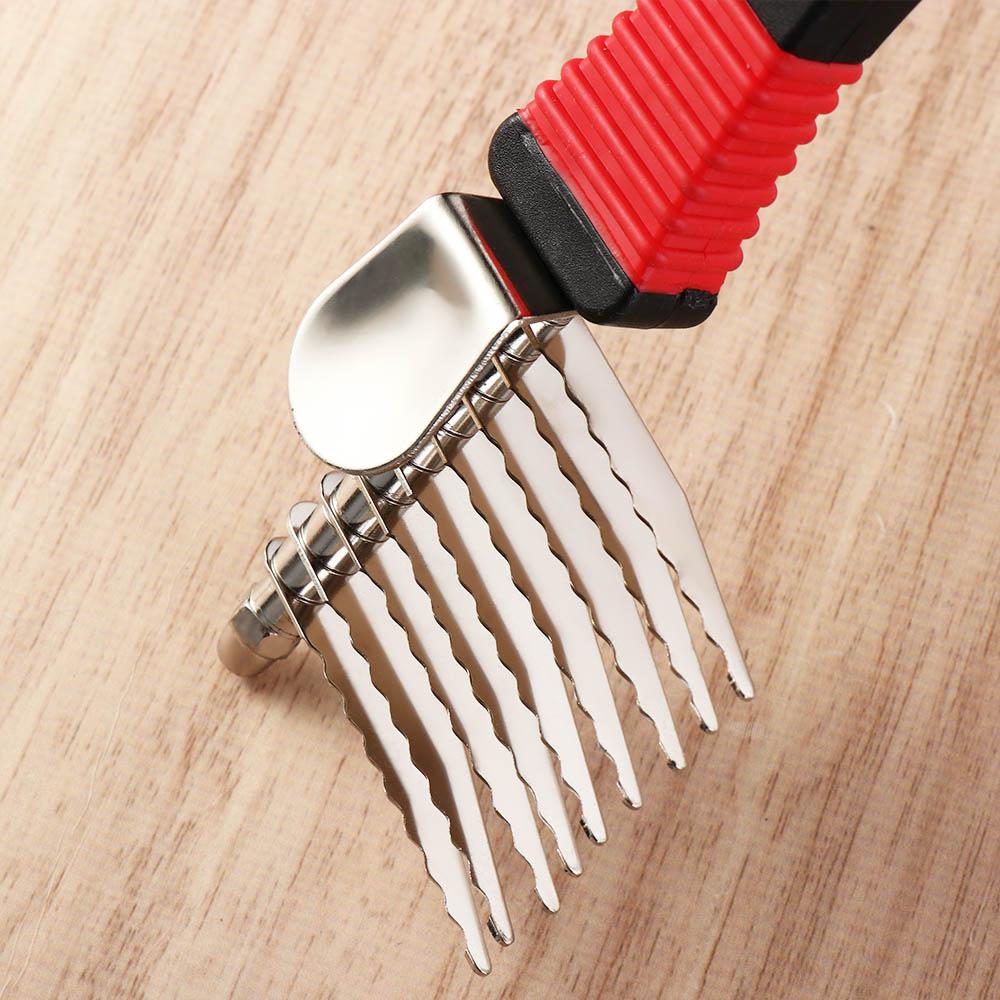 Professional Pet Dematting Fur Rake Non-slip Handle Dog Grooming Brush Pet Knot Comb Home