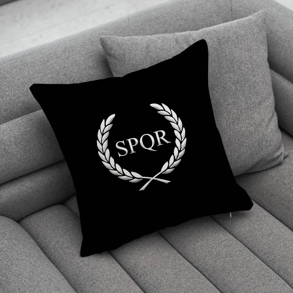 Ретро Чехол для подушки SPQR Римской Империи Чехол от пылевых клещей Невидимая молния Шелковистый короткий плюш Чехол для подушки дивана