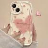 Butterfly Rose Pattern Phone Case For iPhone 17 16 Pro 15 14 Plus 13 12 11 Pro Max 17e 16e Fashion Wavy-edge Shockproof Cover