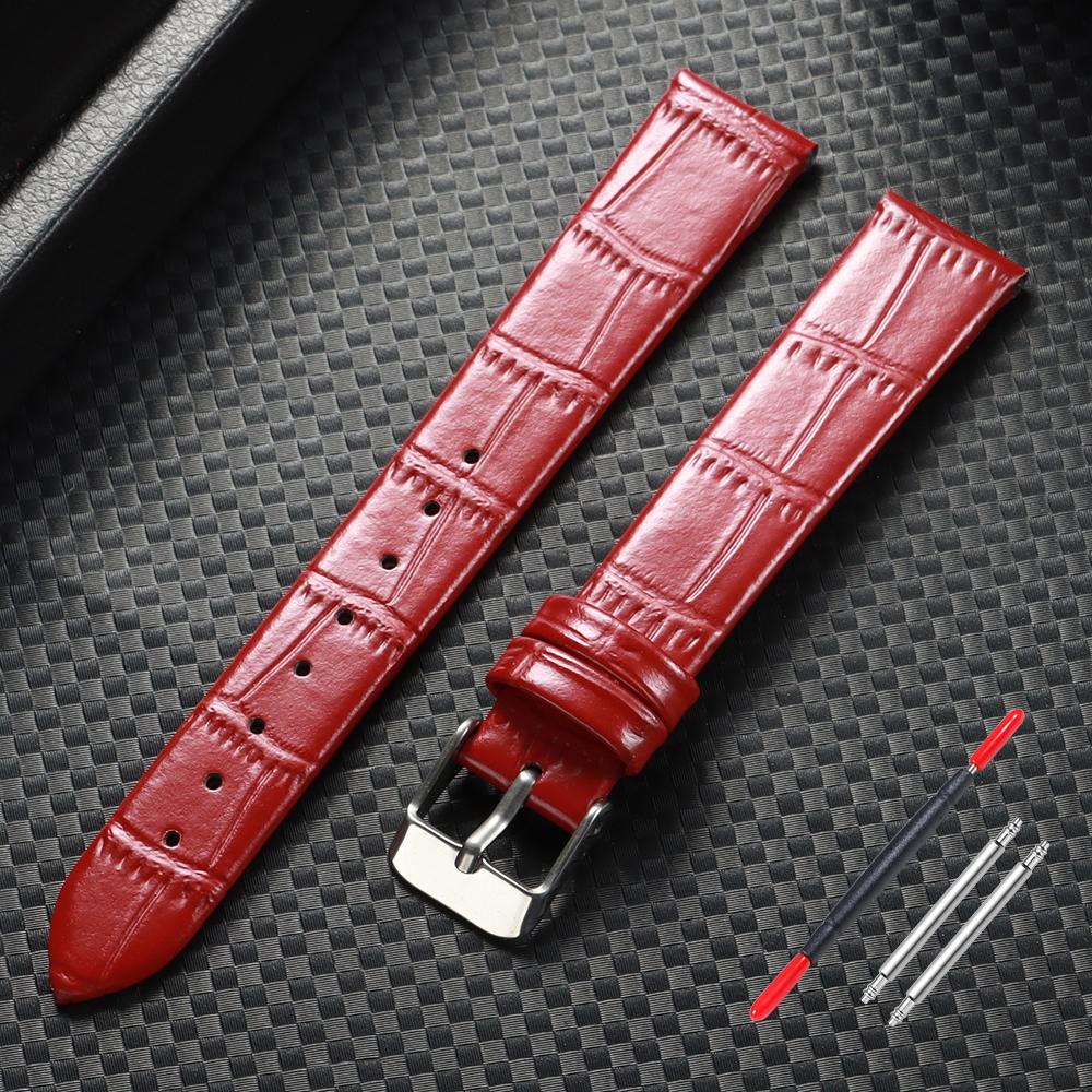 8мм 10мм 12мм 14мм 16мм Ремешок для часов из натуральной кожи с бамбуковым узором Женский сменный универсальный браслет Тонкий ремешок-браслет